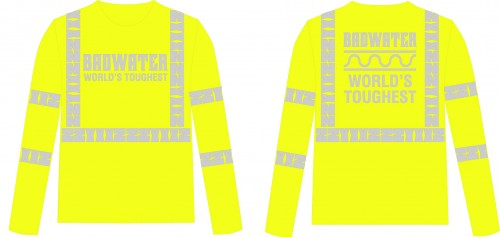 This BADWATER ZZYXXZ long-sleeve shirt meets OSHA Class 3 Reflectivity Requirements for use during the day.