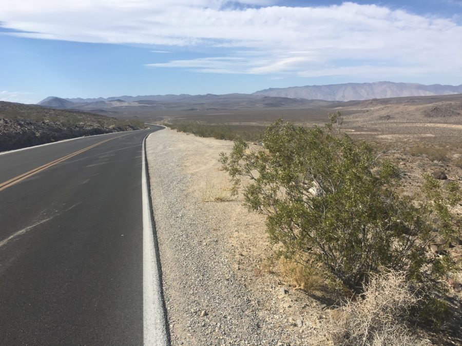 Parking Zone #7: Located at Mile 83.2, or 10.5 miles beyond Panamint Springs Resort. "Parking Allowed in wide gravel pullout on right."